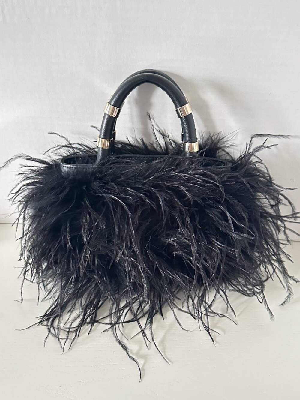 J.LOWERY Black Emily Feather Bag - Used Once - Picture 5 of 5